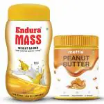 Endura Mass Weight Gainer Banana Flavour with Mettle All Natural Peanut Butter Smooth