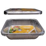 Freshee 3200ml Disposable Aluminium Baking Tray with Lid Pack of 5 Half Deep Foil Containers