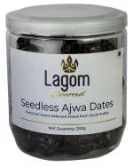 Lagominc Gourmet Seedless Saudi Madina Ajwa Dates 250g (Pack of 1)