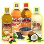 V4 Karaikudi Wood (Cold) Pressed Oil Store/ Groundnut Oil / Gingelly Oil crushed with Palm Jaggery /Gingelly Oil crushed with Jaggery/ Coconut Oil - Best Combo, 4 Litre - (1 Litre * Pack of 4)