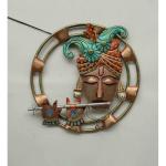 Antique Rustic Handpainted Halo Of Krishna LED Metal Wall Dcor, metal wall dcor, Spiritual for home decor, Hindu deity art, Unique Wall Dcor