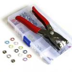 Divine impex Grommet Eyelet Setting Pliers Tool for Bag Shoes Leather Belt Cloth Easy Press Button Snap Fastener Hand Tool with 200 Pcs Snaps