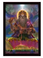 Chaque Decor Black Frame Brahma JI Texture Paper Art Print WithoutGlass,Multicolor ,Perfect for Home Decor, For Living Room, Bed room, Office, Hotel,wall decoration 20x14| Large. Set of 1 Multicolor