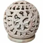 Trendy Crafts Stone Globe Shaped Tea Light Candle Holder