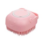 CUVLY Dog Grooming Brush, Pet Shampoo Bath Brush Soothing Massage Rubber Dog Bath Brush, Pet Massage Brush Shampoo Dispenser, Soft Silicone Brush Rubber Bristle for Dogs and Cats Shower Grooming