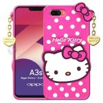 Lejaao Realme 1, Realme C1, Oppo A3s, Oppo k1 Hello Kitty Soft Pink Rubber Mobile Back Cover