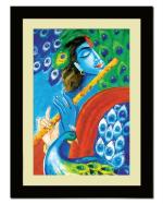 ArtX Multicolor Premium Krishan Ji With Flute Wall Art Painting 18 X 24 Inch