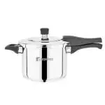 Bergner Pura Stainless Steel Pressure Cooker with Outer Lid, 2 Liters, Triply Bottom, Induction Base, 5 Year Warranty, Silver