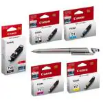 CANON PGI 750 BK & CLI 751 B/C/Y/M Ink Cartridge (SET OF 5) with 3in1 Multi-Function Creative Mobile Phone Stand