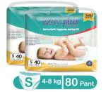 Ezoyplus Extra soft Baby Diaper Pants| Small Size Baby Diapers (4-8 kg) Upto 12 hours Absoprtion (80 pcs)