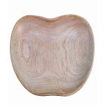 EMACITY RETAIL Mahogany Wood Handcrafted Apple Shape Serving Tray/Plate, Pack of 1