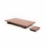 Soulveda Kraftz Combo Pack of 2 Handcrafted Wooden Puja Peeta Chowki | Large & Small Stool for Puja Idols |Wooden Puja Chowki Table for festivals