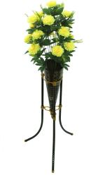 Chaudhary Flower Silk Yellow and Green Daisy Artificial Flower Bunch 45.72 inch S18-LJD-F11Y