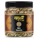 natural n Tasty Natural Premium 5 in 1 Mix Seeds Superfood Raw Seeds Pumkin Chia Sunflower Flax Seed| Mix Seeds| Muskmelon Seeds Diet Snacks High in Protein Immunity Booster Seeds Healthy Diet Snacks jar Pack 250 gram