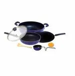 Springway Violet Aluminium Non-Stick Induction Cookware Set with Glass Lid 5 pcs