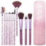AVTY Set of 12 Glitter Make-Up Brushes in Cylinder Case (Pack of 12)