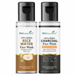 She Essentials Rice Water & Charcoal (Combo 25,ML Each) Face Wash For Men & Women |