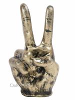 CraftVatika Victory Sign Hand Gesture Polyresin Showpiece Statue Home Living Room Decor Gifting Item