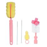 Buddsbuddy 5 in 1 Ultima Baby Feeding Bottle, Nipple, Straw Brush Cleaner 5 pcs, Pink