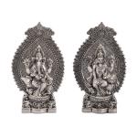 Lakshmi ji and Ganesh ji pair in metal oxidised by Handicrafts Paradise