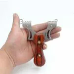 Marksman New Professional Stainless Steel Laser Slingshot Wooden Catapult Outdoor Competitive Learning Gulel, Adults