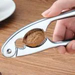 VMITRA Nutcracker Walnut Cracker Heavy Duty Shell Cracker Seafood Pecan Walnut Opener Tool with Non-Slip Handle, Silver, Standard (Pack of 1) (Multi)
