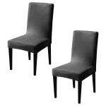 HOKIPO Chair Covers Set of 2, 200 GSM Velvet, Black (AR-4735-BLK*2)