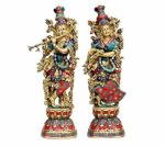 Idol Collections Gold, Yellow Brass Radha Krishna Idol, 29 X 9 6 Inches