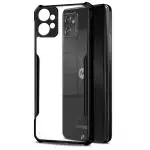 Fashionury Shockproof Crystal Clear Back Cover Case for Motorola Moto G32 | 360 Degree Protection | Protective Design | Transparent Back (PC & TPU | Black Bumper)