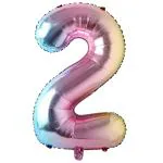 Bubble Bells large 2/Two Number Foil Balloon 32 inch in Rainbow color for happy birthday ,anniversary, party decoration |number 2 foil balloon Rainbow|32 inch foil balloon | decoration items.