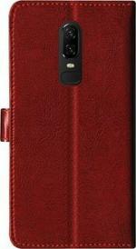 Xykos Brown Magnetic Closure Kickstand Wallet Case Cover for OnePlus 6