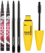 BINGEABLE...ENJOY THE DIFFERENCE 36H Pen Eyeliner And Long Lasting Black Kajal With Yellow Mascara (Set Of 5)