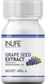 Inlife Grape Seed Extract (Proanthocyanidins > 95%) 400 mg - 60 Veg. Capsules (60 No)