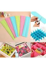 CRACK Multicolour Plastic Adjustable Drawer Organizer 6 Pieces