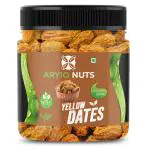 ARYIONUTS Yellow Dry Dates - 250gm | Premium Sukha Khajoor | Authentic Pila Chhuara | Healthy Yellow Khajoor Dry Fruits | Rich Source of Iron, Calcium, Fiber & Energy | Ideal for Snacking, Milk, Sweets |