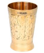 Ikari Gold Solid Brass Glass With Antique Embossing - 350 Ml