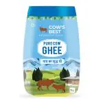 Cow's Best 1L Pure Cow Ghee | Pure & Premium Desi Golden Yellow Danedar Ghee | 1L Jar