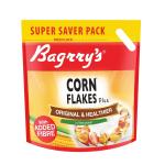 Bagrry's Corn Flakes Plus | Original and Healthier, 1200 GM | Low Fat & Cholesterol | High Fibre | All Natural CornFlakes |Breakfast Cereal