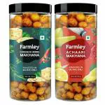 Farmley Roasted Makhana Combo Pack - Cheese & Herbs & Achaari Flavours 180g pack of 2 each 90g