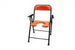Kds Surgical Orange Comfort premium Folding Commode Chair/Stool With back Rest and Head Rest