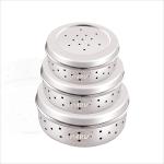 Maru Silver Stainless Steel Coriander Box (Pack of 3)