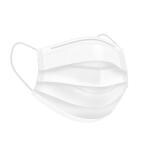 MEELANA White Non Woven Fabric 3 Ply Disposable with Adjustable Nose Pin Reusable Surgical Face Mask (9.5 x 2 x 17.5 cm)