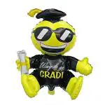 Hippity Hop Rubber Multicolor Foil Balloon Emoji Shape