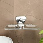 Fortune Premium Stainless Steel Double Soap Dish/Soap Case/Soap Stand for Bedroom, Bathroom, Kitchen, Toilet, Homes Accessories Chrome Finish