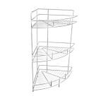 VIVID LIVING Durable Compact Stainless Steel Multipurpose 12X12 Kitchen Storage Utility 3 Tier Corner Shelf Organizer Spice Countertop Rack