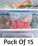 pristu Zip lock Bag For Storage,Zip lock Pouches,Ziplock Bags For Fridge Storage,Freezer RE-USABLE Zipper Bags,Zip lock bags Medium ( 9