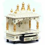 Kamdhenu Art And Craft White And Red Wood Temple For Home And Office Poojaghar - 15 X 8 X 18
