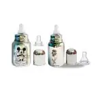 Stainless Steel Feeding Bottle With Laser Print With 1 Extra Silicone Nipple - 400 ml
