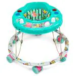 BeyBee Poppy Round Kids Walker with Foldable, Cushion Seat| 6-18 Months Boys Girls (Green)