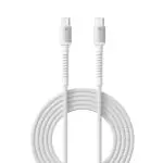 Portronics Konnect X 60W Type C to Type C Unbreakable Nylon Braided Cable, 1M Fast Charging Cable for iPhone 15 series, iPad, Samsung Galaxy & other Type C Devices(White)